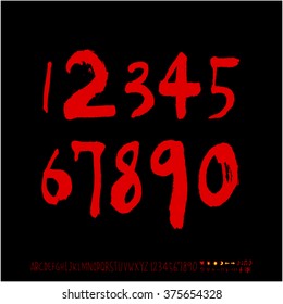 Alphabet & number / handwriting - vector