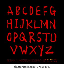 Alphabet & number / handwriting - vector