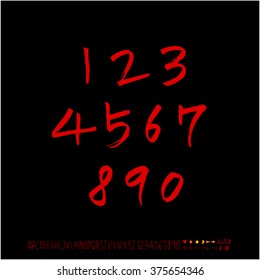 Alphabet & number / handwriting - vector