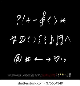 Alphabet & number / handwriting - vector