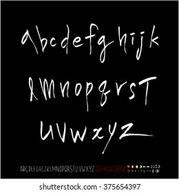 Alphabet & number / handwriting - vector