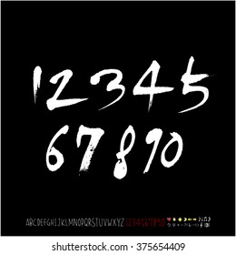 Alphabet & number / handwriting - vector