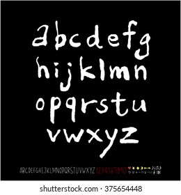 Alphabet & number / handwriting - vector