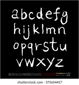 Alphabet & number / handwriting - vector