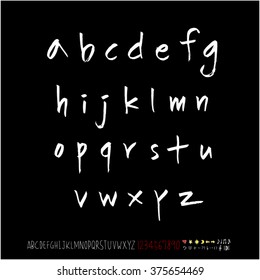 Alphabet & number / handwriting - vector