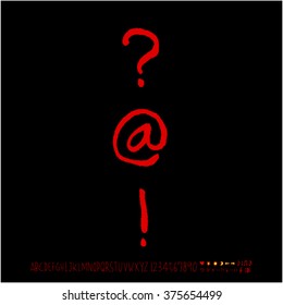 Alphabet & number / handwriting - vector