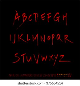 Alphabet & number / handwriting - vector