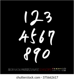 Alphabet & number / handwriting - vector