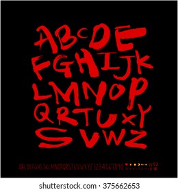 Alphabet & number / handwriting - vector