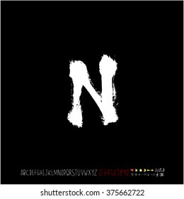 Alphabet & number / handwriting - vector