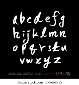 Alphabet & number / handwriting - vector