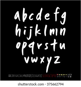 Alphabet & number / handwriting - vector