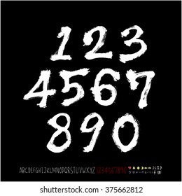 Alphabet & number / handwriting - vector