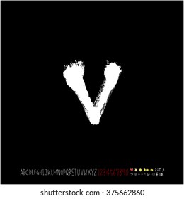 Alphabet & number / handwriting - vector
