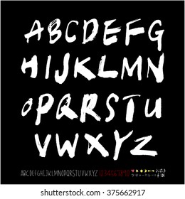 Alphabet & number / handwriting - vector