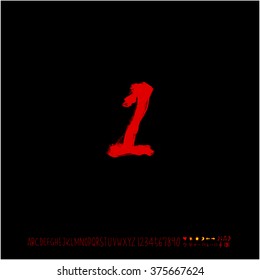 Alphabet & number / handwriting - vector