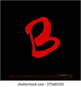 Alphabet & number / handwriting - vector