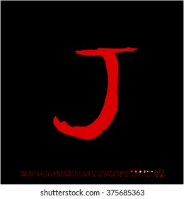 Alphabet & number / handwriting - vector
