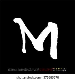 Alphabet & number / handwriting - vector