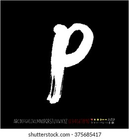 Alphabet & number / handwriting - vector