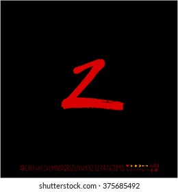 Alphabet & number / handwriting - vector