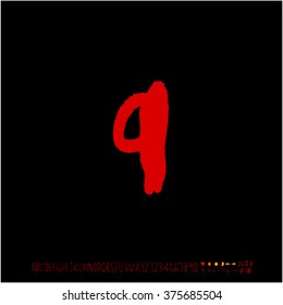 Alphabet & number / handwriting - vector
