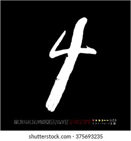 Alphabet & number / handwriting - vector