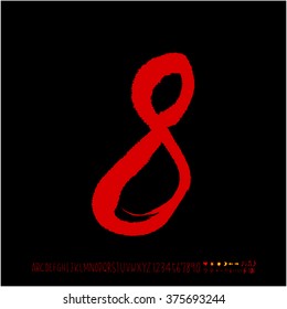 Alphabet & number / handwriting - vector