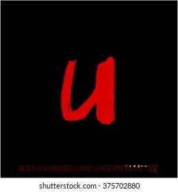 Alphabet & number / handwriting - vector