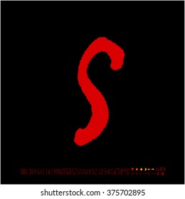 Alphabet & number / handwriting - vector