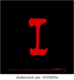 Alphabet & number / handwriting - vector