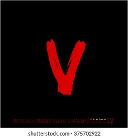 Alphabet & number / handwriting - vector