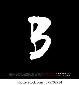 Alphabet & number / handwriting - vector