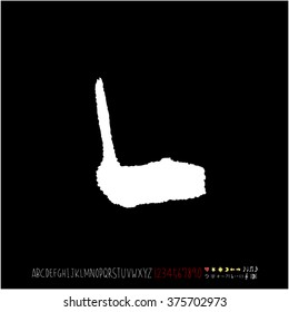 Alphabet & number / handwriting - vector