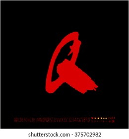 Alphabet & number / handwriting - vector