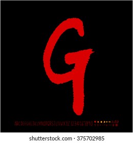 Alphabet & number / handwriting - vector