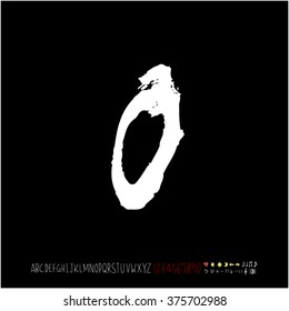 Alphabet & number / handwriting - vector
