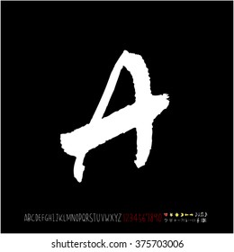 Alphabet & number / handwriting - vector