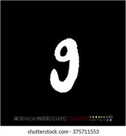 Alphabet & number / handwriting - vector