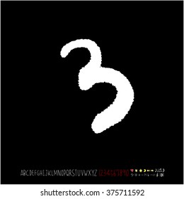 Alphabet & number / handwriting - vector