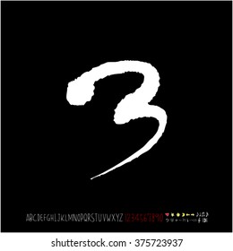 Alphabet & number / handwriting - vector