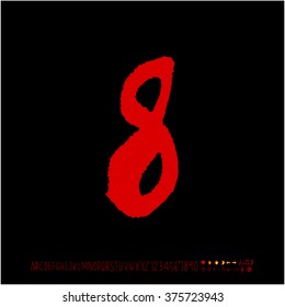 Alphabet & number / handwriting - vector