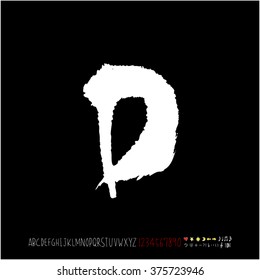 Alphabet & number / handwriting - vector