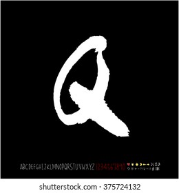 Alphabet & number / handwriting - vector