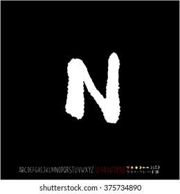 Alphabet & number / handwriting - vector
