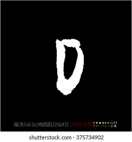 Alphabet & number / handwriting - vector