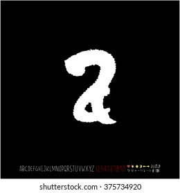Alphabet & number / handwriting - vector