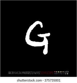 Alphabet & number / handwriting - vector