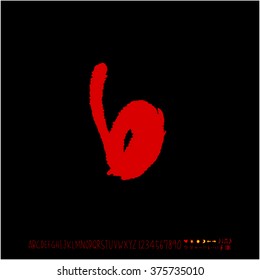 Alphabet & number / handwriting - vector