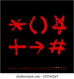 Alphabet & number / handwriting - vector